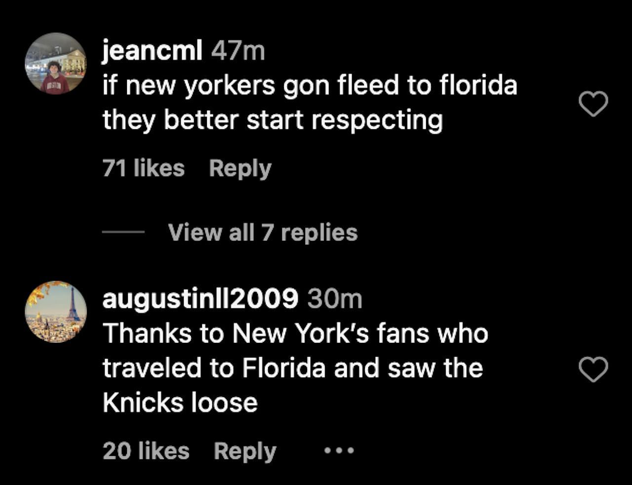 Fans react - Instagram